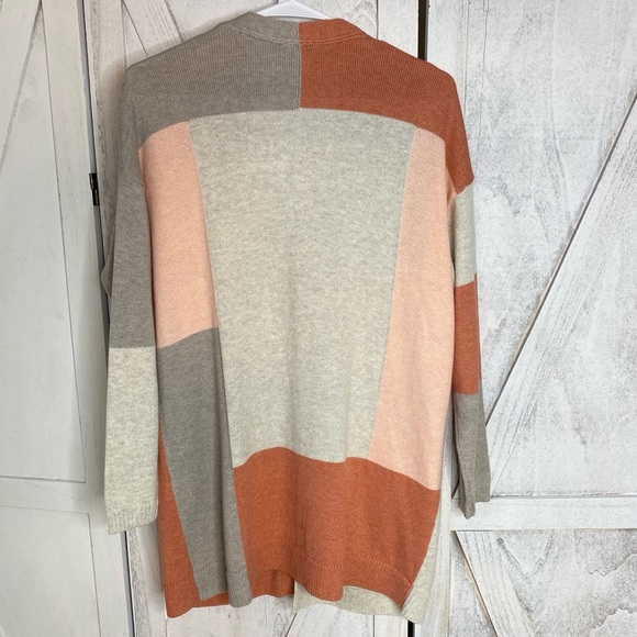 J.Jill Pure Jill Women's V-Neck Colorblock Cardigan Size Small Petite Oversized - Picture 5 of 12